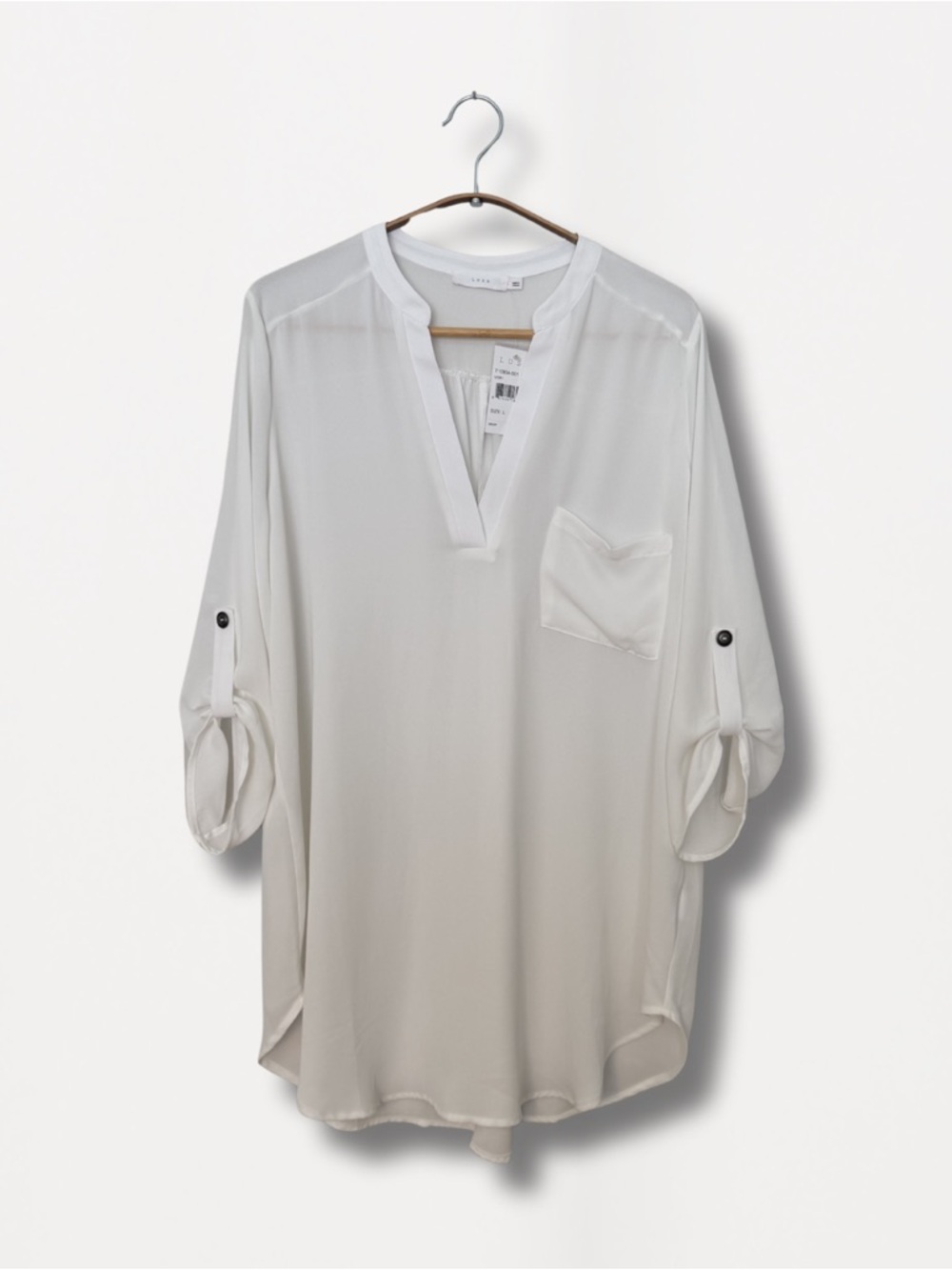 Lush Ivory V-Neck Blouse